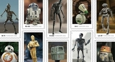 Ten droids: in the US, they released stamps with the image of robots from StarWars