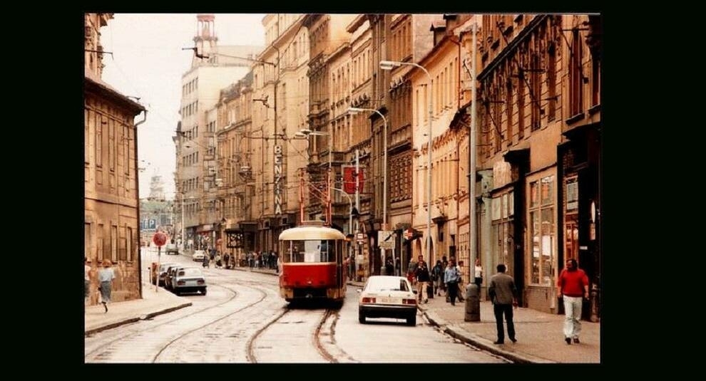The streets of Prague in the 1980s