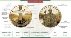 New in May: 1 hryvnia, minted in gold