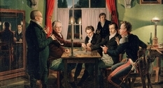 Chess in painting: The Shadovsky Club in a painting by Johann Hummel