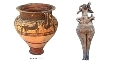 Драгоценности, керамика и другие находки из захоронения XIII в. до н. э.