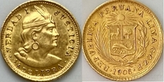 Золотая монета из рудников погибшей империи инков