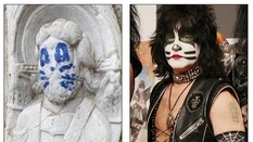 Памятник вандализму: в Испании фанаты группы KISS разрисовали старинную статую