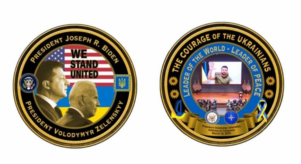 Zelensky, Ukraine and speech before the US Congress - a new commemorative coin of the White House
