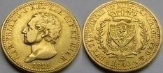 40 lire 1825 Sardinia