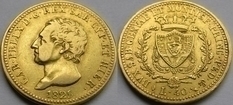 40 lirów 1825 Sardynia