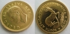 Одна вторая фунта(пол соверена) 1952 год Южная Африка Георг VI