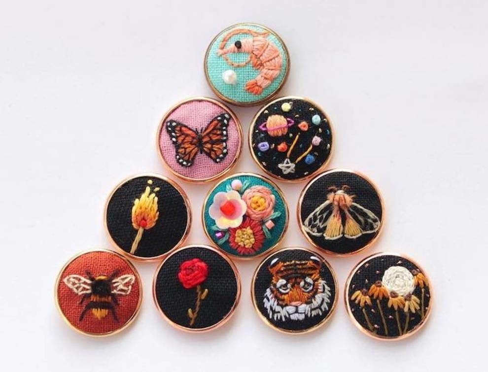 Miniature Embroidered Badges by Irem Yazici