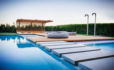 Simplicity of design and practicality of use - a recreation area by the pool, invented by an Italian architect
