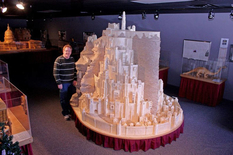 Notre Dame Cathedral and the Hogwarts School of Wizardry - detailed models from American craftsman matches