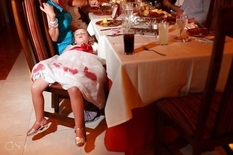 Sleeping on chairs and lying on the floor - little children at weddings