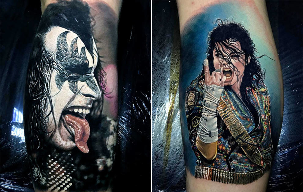 When the arms are out of the shoulders: an artist from New Zealand creates hyper-realistic celebrity tattoos (PHOTOS)