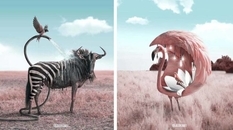Gepardy z ogonami lasso i flamingi z żarówkami — fantastyczne stworzenia artysty z Francji