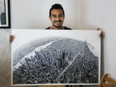 Студент з Єгипту намалював Нью-Йорк на аркуші паперу чорною ручкою (ФОТО)
