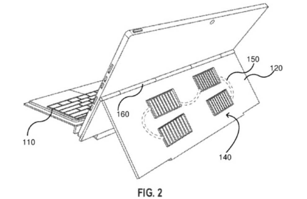 Obudowa tabletu firmy Microsoft będzie wyposażona w panele słoneczne: sieć wykazała patent
