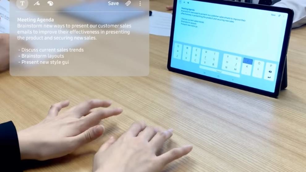Samsung showed a virtual keyboard for smartphones and tablets (Video)