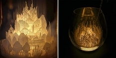 Smoky cities and gentle natural landscapes — voluminous art objects made of paper by an artist from Japan (Photo)