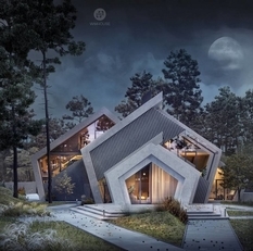 Naturalne formy i przejrzysta geometria — designerski dom o nietypowej architekturze (Zdjęcie)