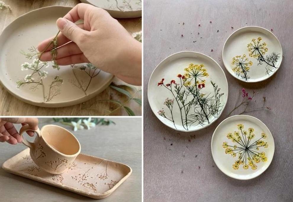 An artist from the UAE creates unique dishes with flowers and leaves collected in her garden (Photo)