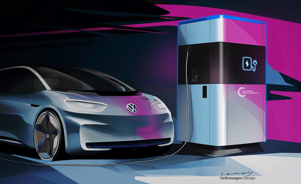 Volkswagen introduced a portable charging station for electric cars