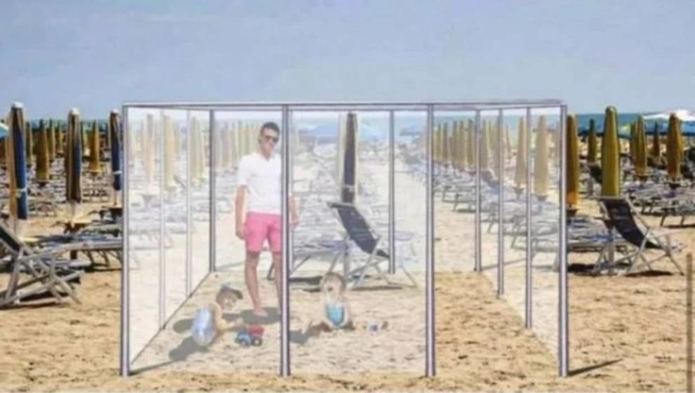 In Italy, they plan to use plexiglass for a beach holiday during a pandemic