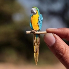 Попугаи, грифоны и павлины — крошечные птицы из бумаги семейной пары из Индии (Фото)