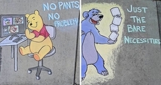 Zabawne i trafne — rysunki na chodniku samouka z USA (Zdjęcie)