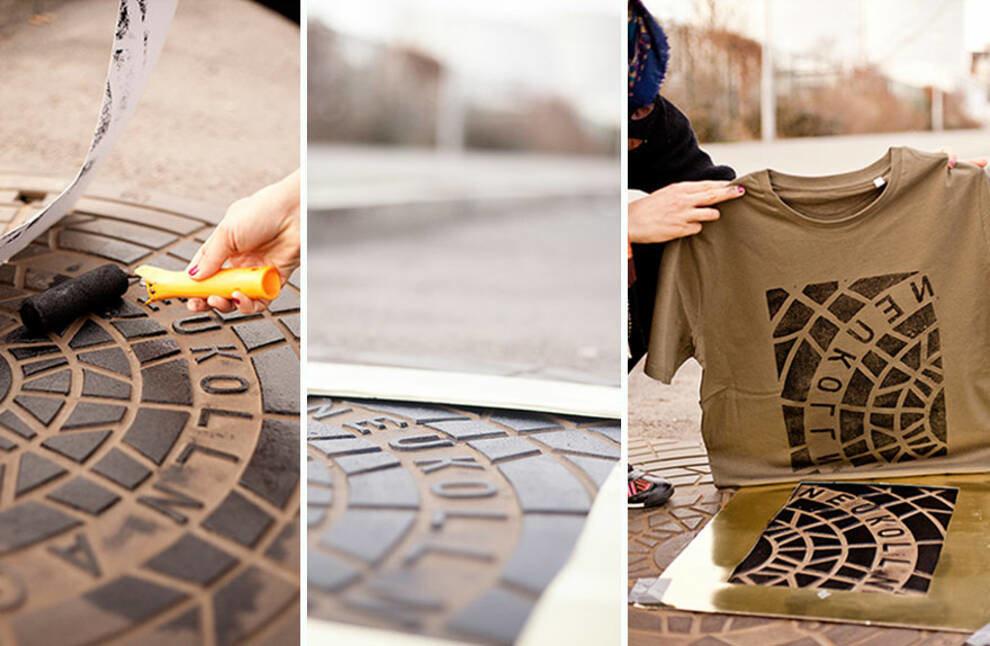 Умільці з Берліну створюють принти на футболках за допомогою каналізаційних люків (Фото)