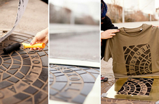 Умельцы из Берлина создают принты на футболках при помощи канализационных люков (Фото)