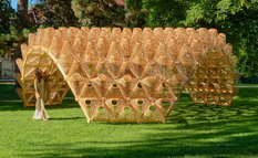 Latvian architect presented a project of a pavilion made of wicker baskets (Photo)