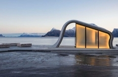 Norwegian architects design a wave-shaped gazebo for observing the northern lights