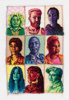 Мастерица из ЮАР вышивает яркими нитками миниатюрные портреты для книжных обложек (Фото)