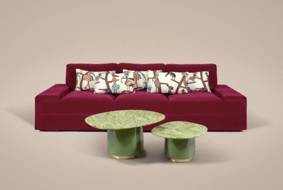A bet on ornaments and the use of textiles - a collection of French designer furniture