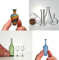 Glasses, bottles and vases - artistic miniatures of the American glassblower (Video)