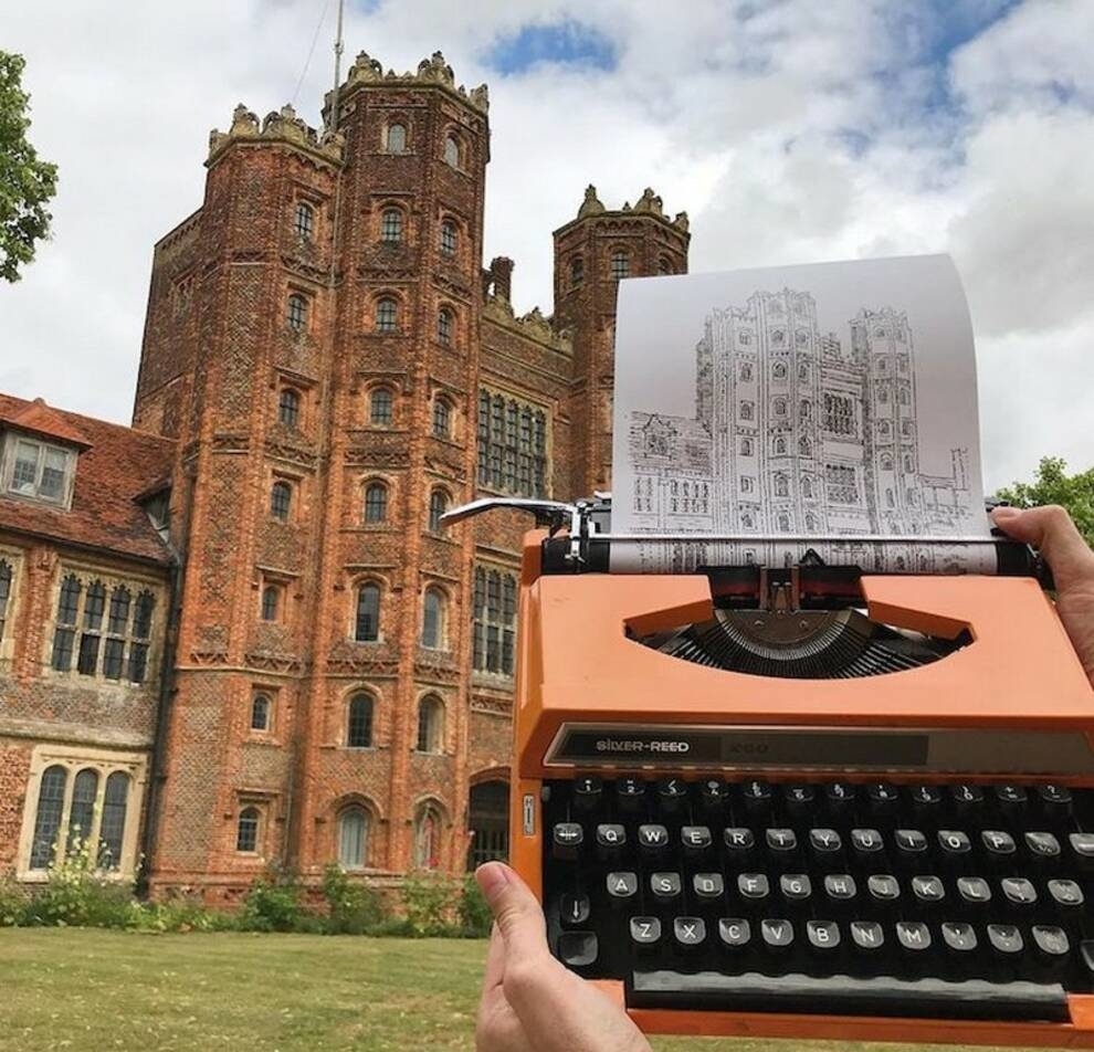 Painting on a typewriter: an unusual hobby of a Briton