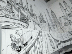Американский художник перенес улицы Нью-Йорка на стены кухни