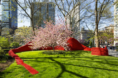 Knitting right on the lawn: Orly Genger installations