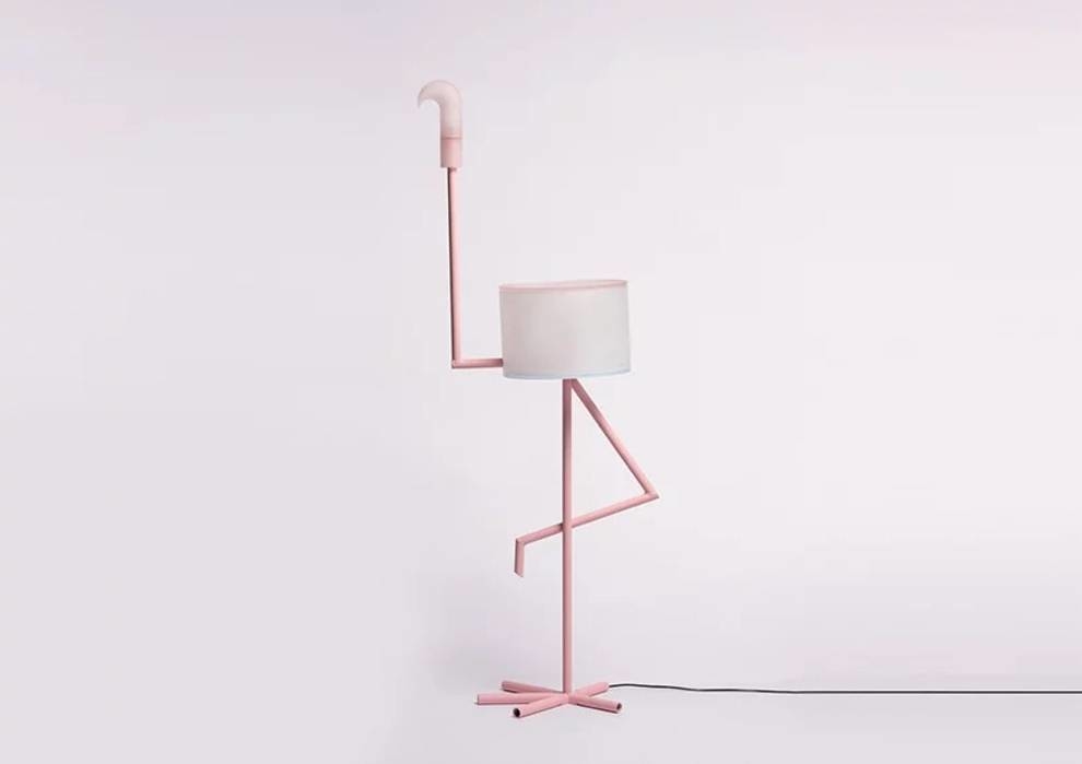 Lamp-flamingo, which can be used as a table