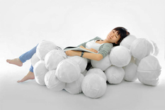 Dreams from childhood: cozy sofa-cloud