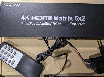 Комутатор SGEYR 4K HDMI Matrix 6 in 2 out