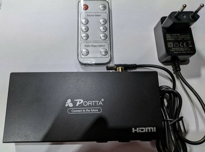Portta 4x1 HDMI Switcher with Audio+ ARC Support 4K 60Hz