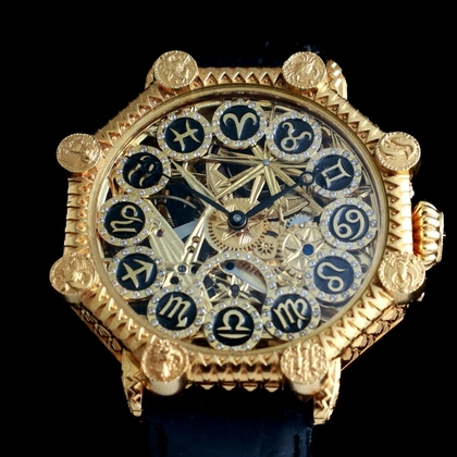 Чоловічий наручний годинник скелетон Wаndolec з механізмом Лонжин Longines Швейцарія
