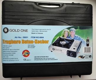 Портативная газовая плита Gold One с адаптером в кейсе