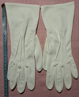 Винтаж белые дамские перчатки Dents Nyvelda, Англия, нейлон