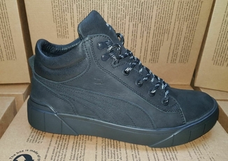 Ботинки Зимние PUMA Кожа Черная (40-45р)