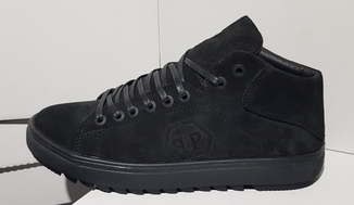 Ботинки Зимние Philipp Plein Кожа Замш Черный (40-45р)
