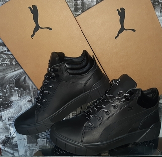 Ботинки Зимние PUMA Кожа Черная (40-45р)