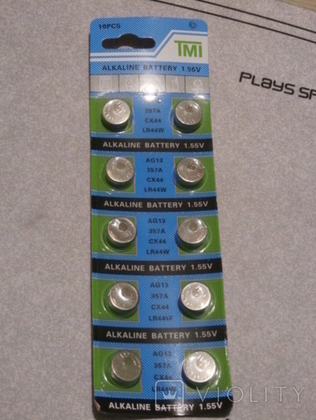 Батарейка LR44/A76 AG13/1.55v TMI Alkaline Battery