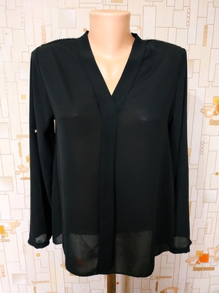 Блуза чорна шифонова NEW COLLECTION p-p прибл. M-L