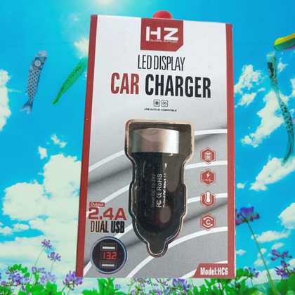 Автомобільний зарядний пристрій 2-USB HZ HC6+вольтметр